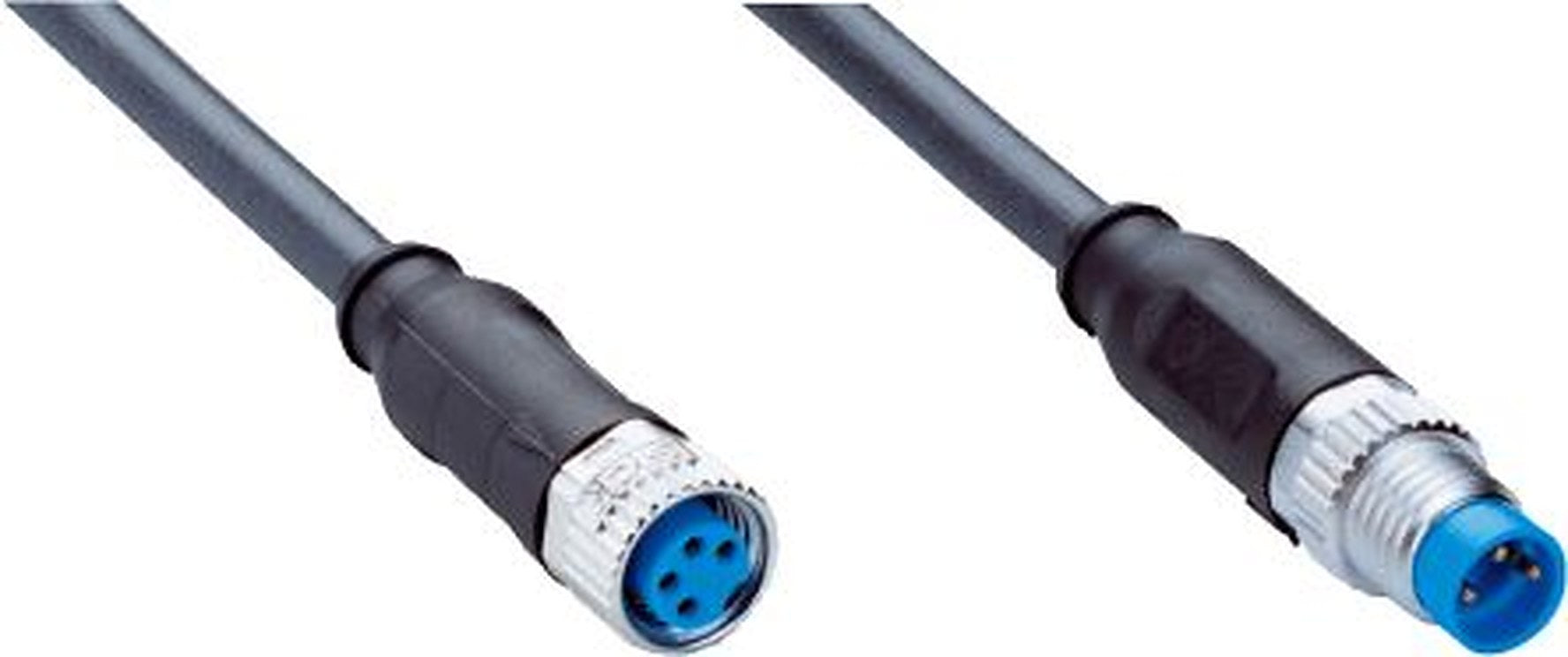 SICK Female 4 way M8, Straight to Male 4 way M8, Straight Connector Cable, 600 mm