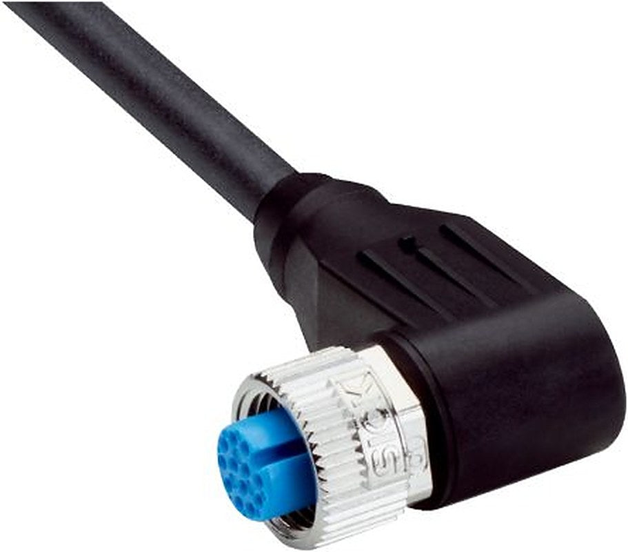 SICK Female 12 way M12, Right Angle to Male 3 way M8 Connector Cable, 5 m