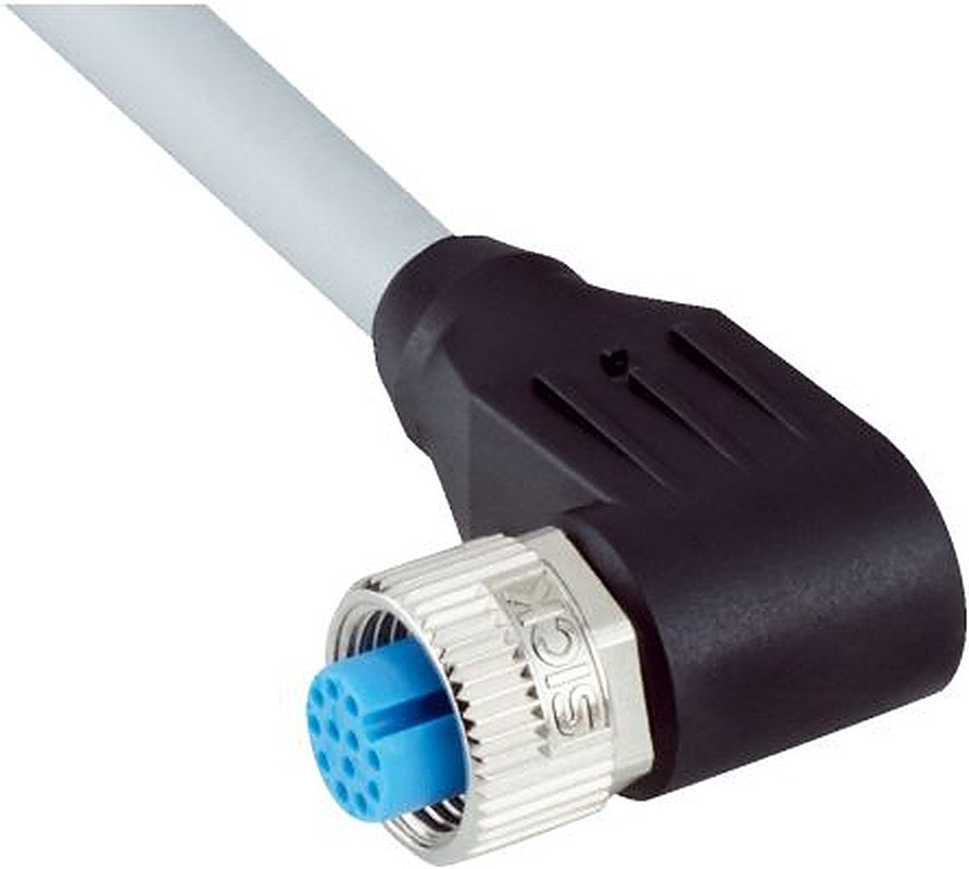 SICK Female 12 way M12, Right Angle to Male 3 way M8 Connector Cable, 5 m
