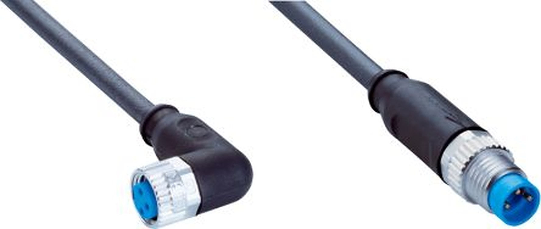 SICK Female 3 way M8, Straight to Male 3 way M8, Straight Connector Cable, 2 m