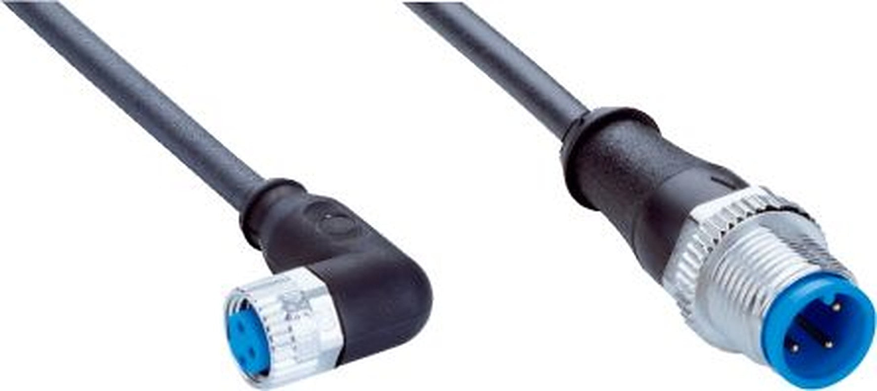 SICK Female 3 way M8, Right Angle to Male 3 way M12, Straight Connector Cable, 5 m