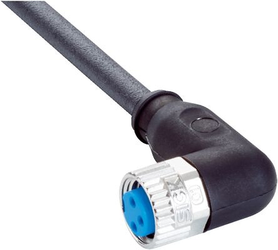 SICK Female 3 way M8, Right Angle to Male 3 way Straight M8 Connector Cable, 20 m