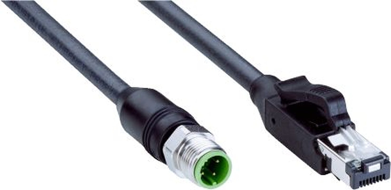 SICK Male 4 way M12, Straight to Male 8 way RJ45, Straight Connector Cable, 20 m
