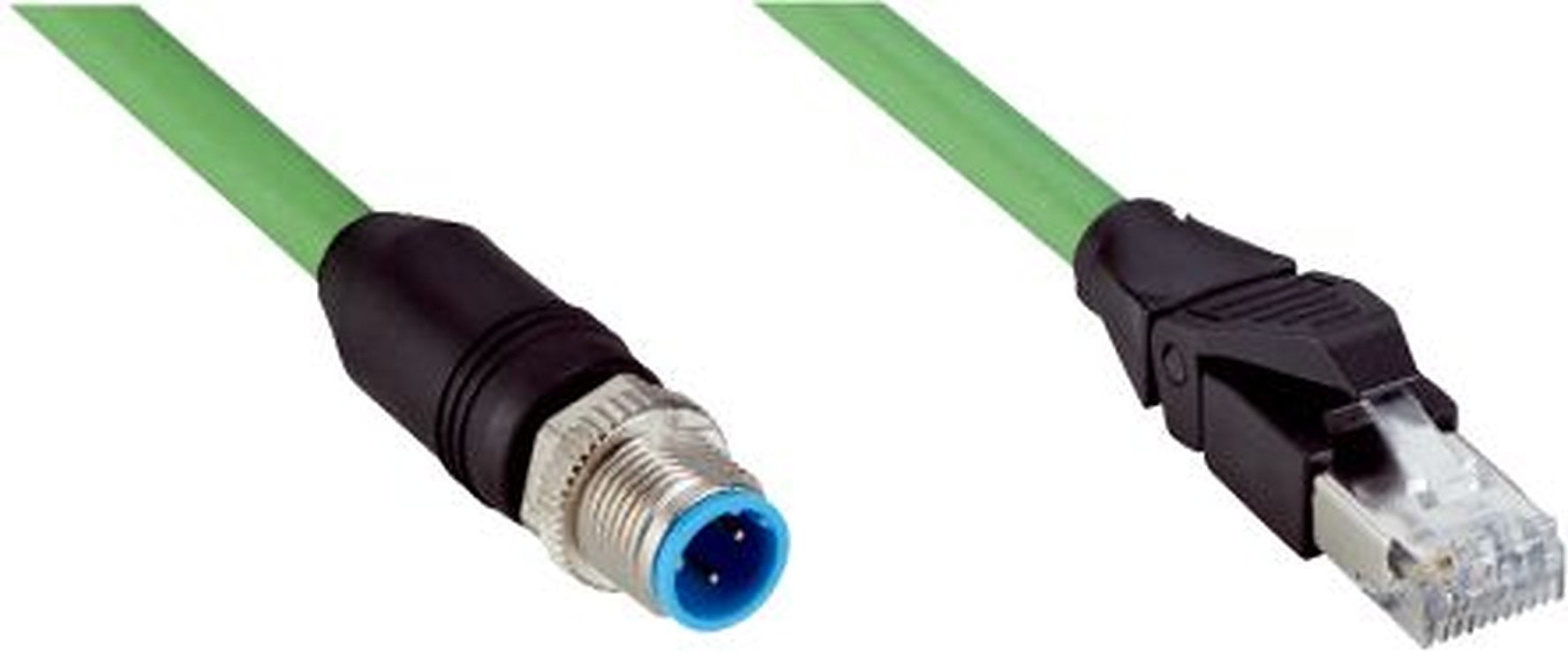 SICK Male 8 way M12, Straight to Male 4 way RJ45 Connector Cable, 25 m