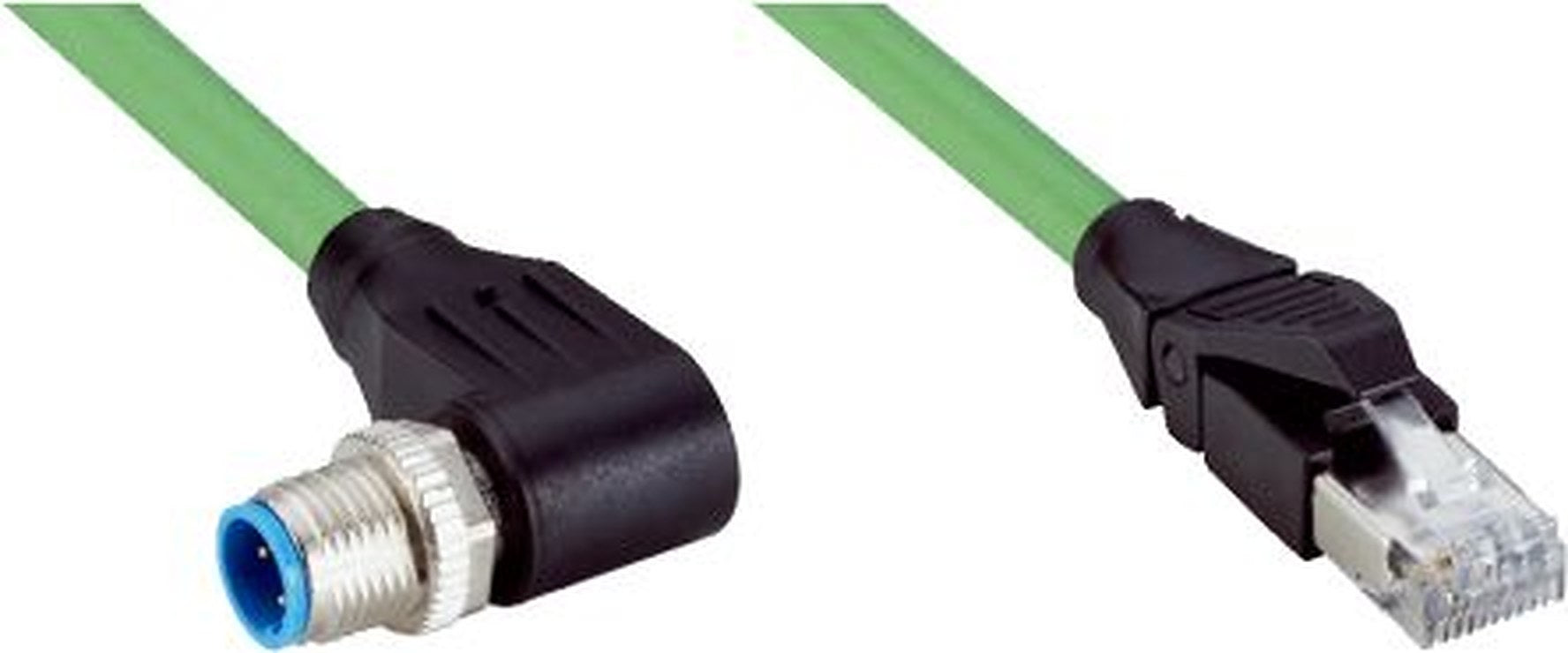 SICK Male 4 way M12, Right Angle to Male 4 way Straight Connector Cable, 20 m