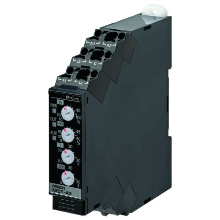 Omron Monitoring Relay, 1 Phase, SPDT, DIN Rail, 0.1A to 5A, 20.4→26.4 V