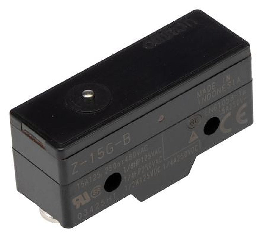 Omron Z-15 Series Plunger Limit Switch, SPDT, IP00, Thermosetting Resin Housing, 500V ac, 15A