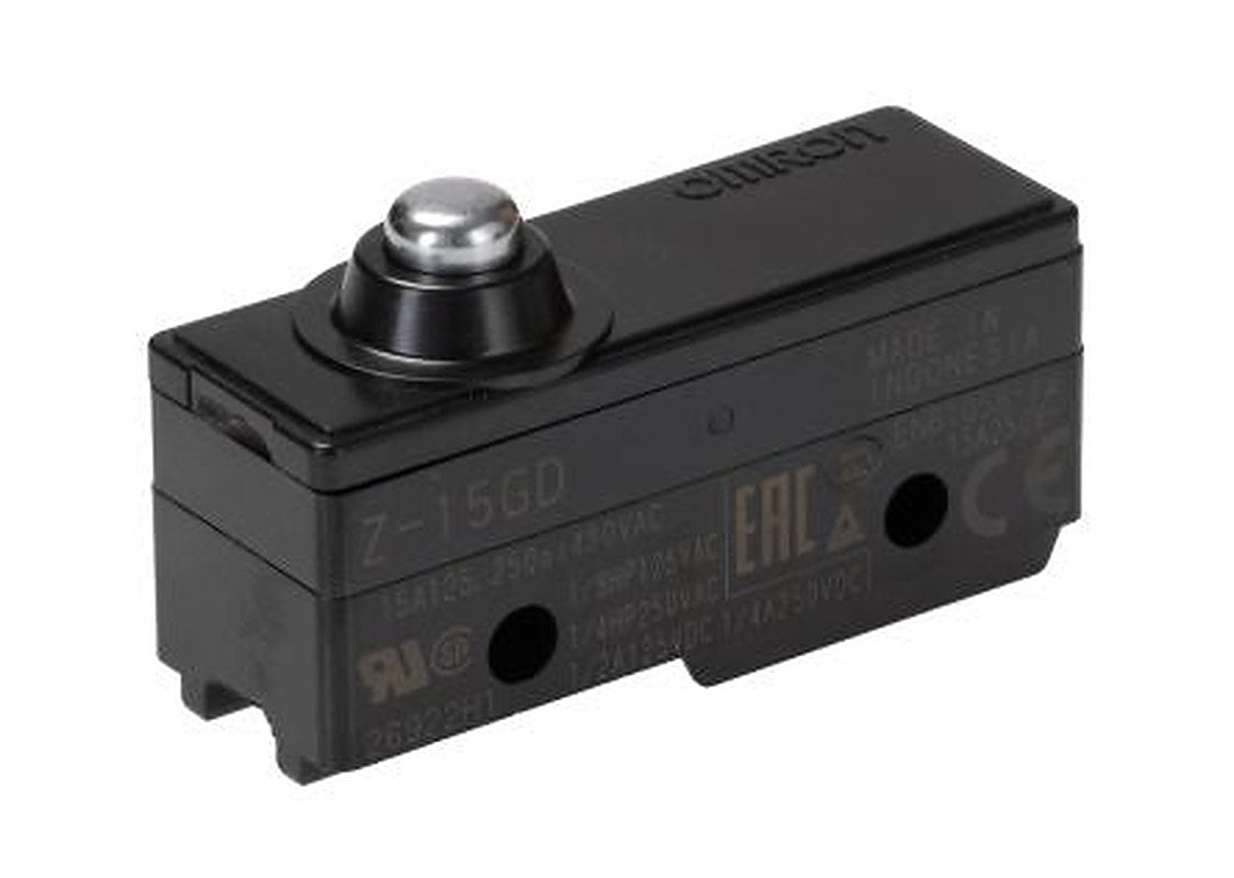 Omron Z Series Plunger Limit Switch, SPDT, IP00, Thermosetting Resin Housing, 500V ac, 15A