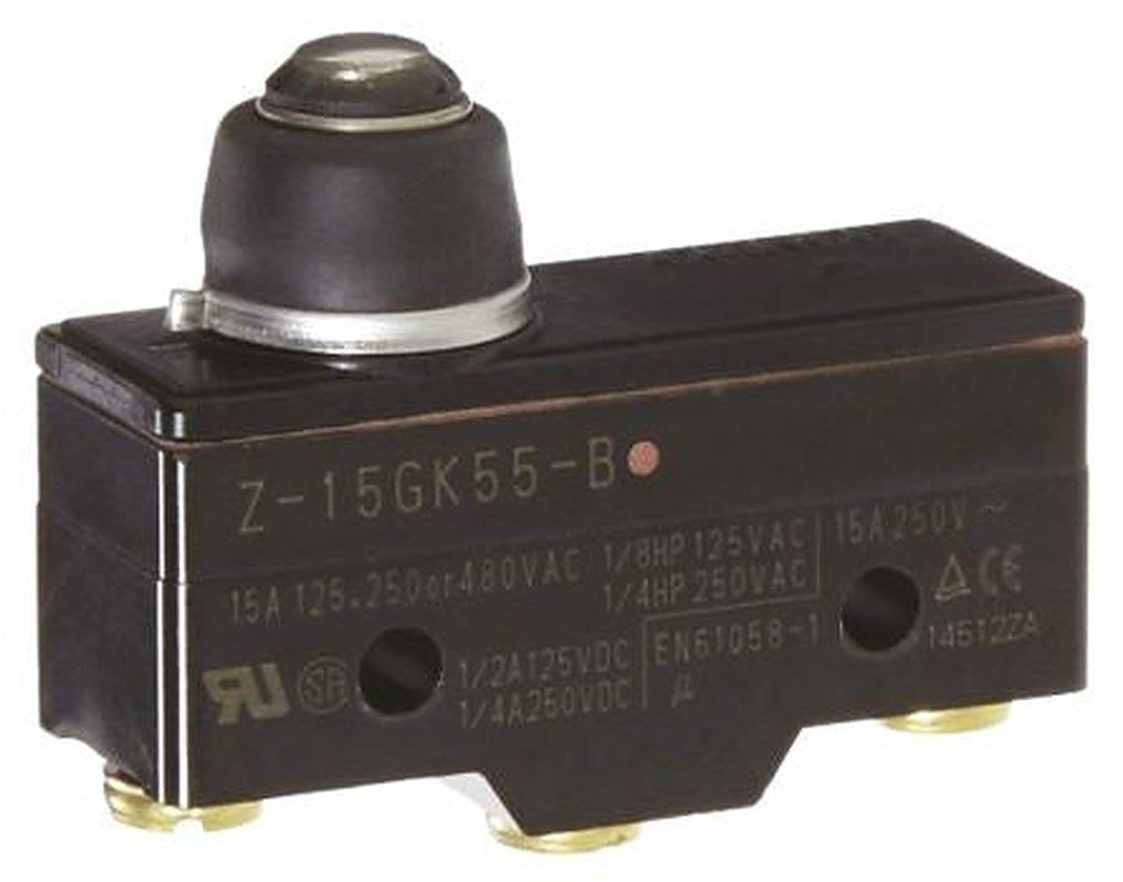 Omron Z Series Coil Spring Limit Switch, SPDT, IP62, Thermosetting Resin Housing, 500V ac, 15A
