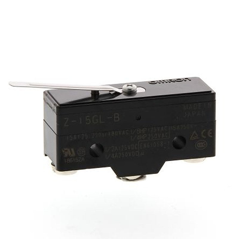 Omron Z Series Leaf Lever Limit Switch, SPDT, IP00, Thermosetting Resin Housing, 500V ac, 15A