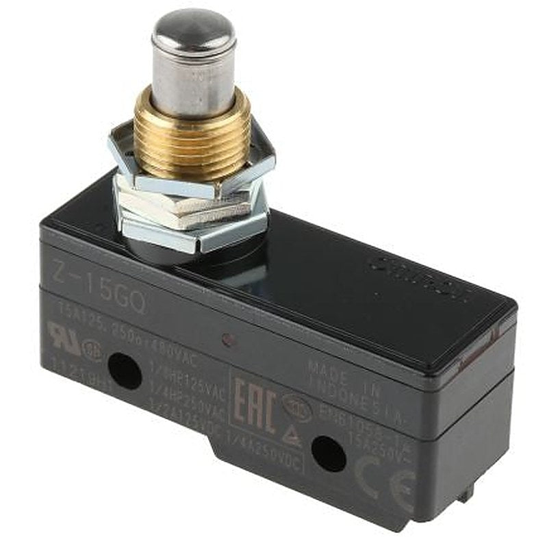 Omron Z Series Plunger Limit Switch, SPDT, IP00, Thermosetting Resin Housing, 500V ac, 15A