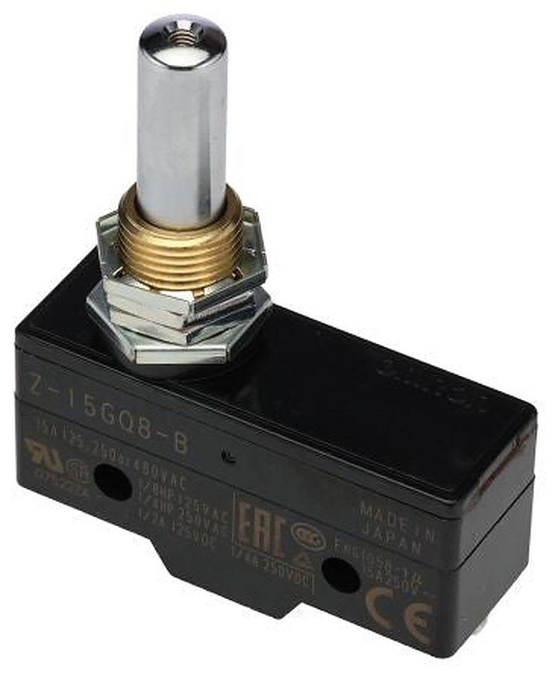 Omron Z Series Plunger Limit Switch, SPDT, IP00, Thermosetting Resin Housing, 500V ac, 15A