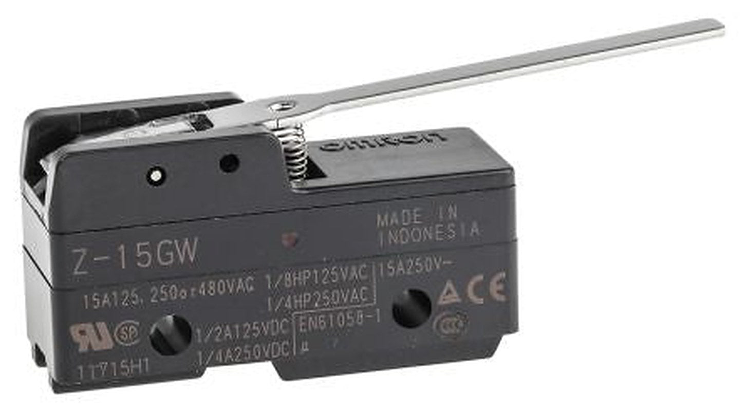 Omron Z Series Lever Limit Switch, SPDT, IP00, Thermosetting Resin Housing, 500V, 15A