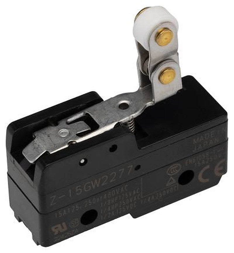 Omron Z Series Roller Lever Limit Switch, SPDT, IP00, Thermosetting Resin Housing, 500V ac, 15A