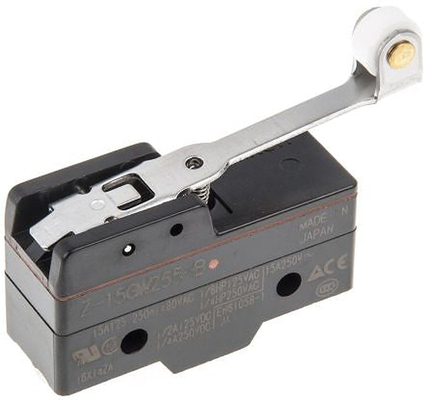 Omron Z Series Hinge Roller Lever Limit Switch, SPDT, IP62, 250V ac, 15A
