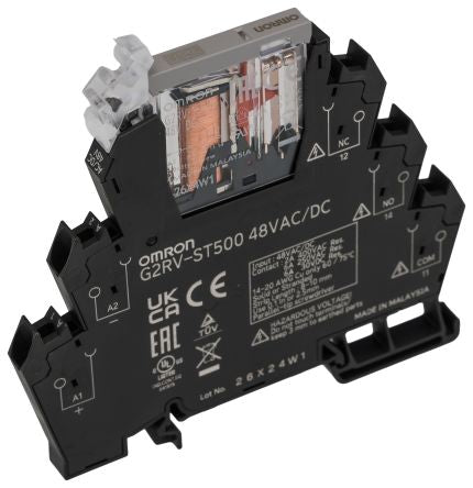 Omron G2RV-ST Series Electromechanical Interface Relay, DIN Rail, 48V ac/dc Coil, SPDT, 5.4mA
