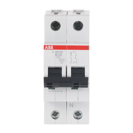 ABB System Pro M Compact S200 Miniature Circuit Breaker, 1-Pole, 20A, Type B, 400V ac AC, 12 V DC, 6 kA Breaking