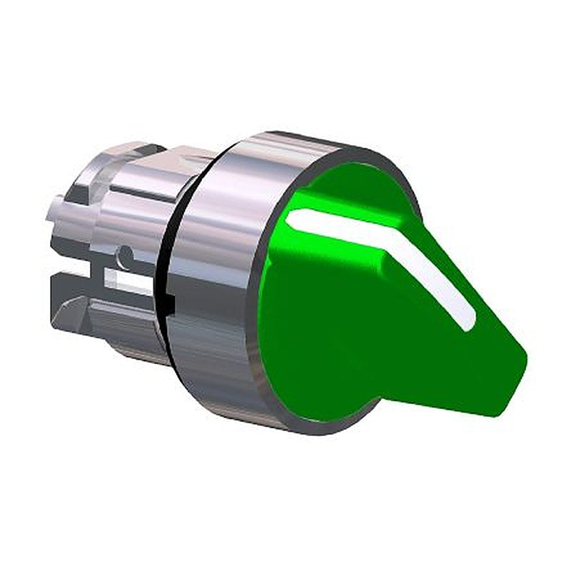 Schneider Electric Harmony Series 2 Position Selector Switch Head, 22 mm Cutout, Green Handle, IP69K, IP69, IP67
