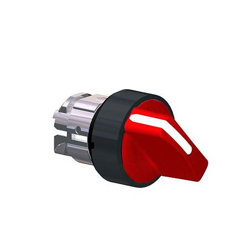Schneider Electric Harmony Series 2 Position Selector Switch Head, 22 mm Cutout, Red, Red Handle, IP66, IP67, IP69K,