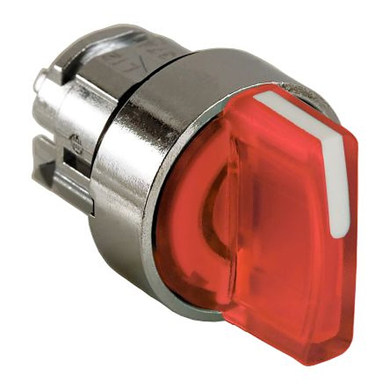 Schneider Electric Harmony Series 3 Position Illuminated Selector Switch Head, 22 mm Cutout, Red Handle, IP67, IP66,