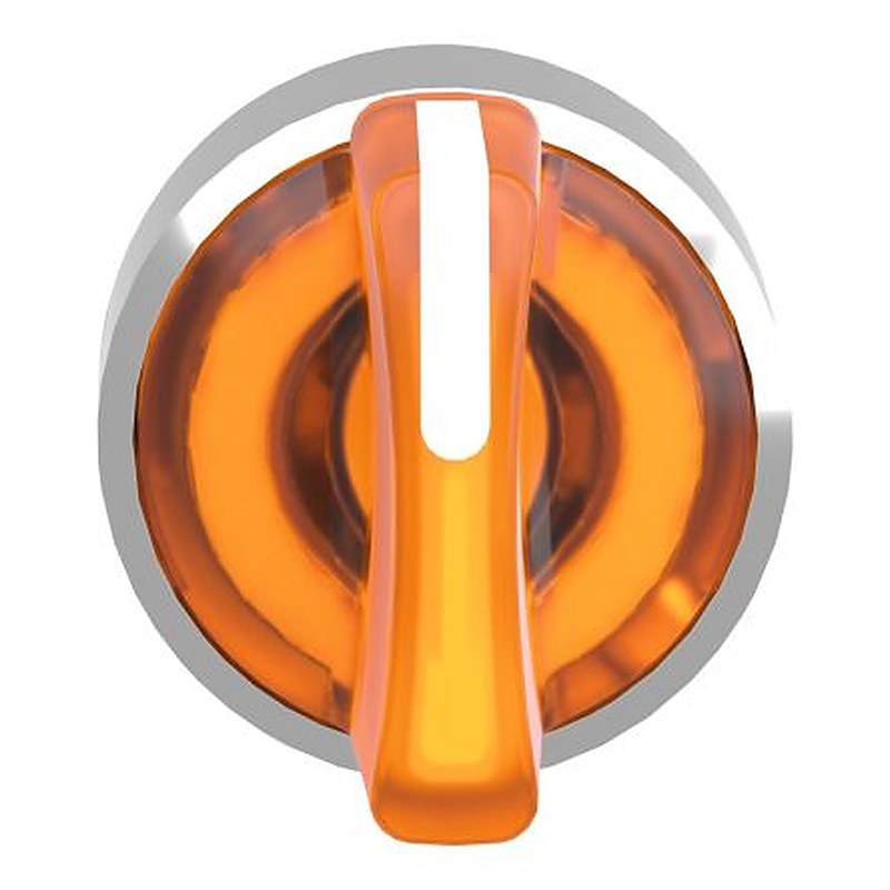 Schneider Electric Harmony Series 3 Position Illuminated Selector Switch Head, 22 mm Cutout, Orange Handle, IP66, IP67,