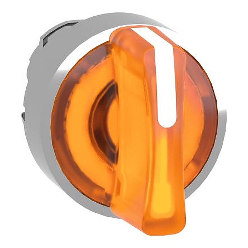 Schneider Electric Harmony Series 3 Position Illuminated Selector Switch Head, 22 mm Cutout, Orange Handle, IP66, IP69,