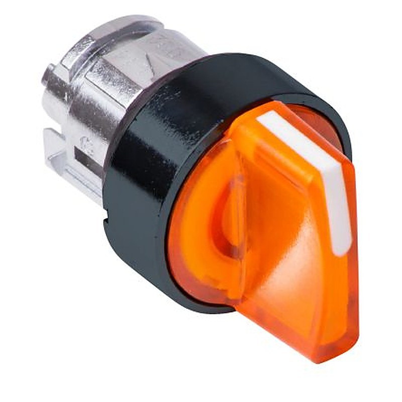 Schneider Electric ZB4 Series 3 Position Illuminated Selector Switch Head, 22 mm Cutout, Orange Handle, IP69