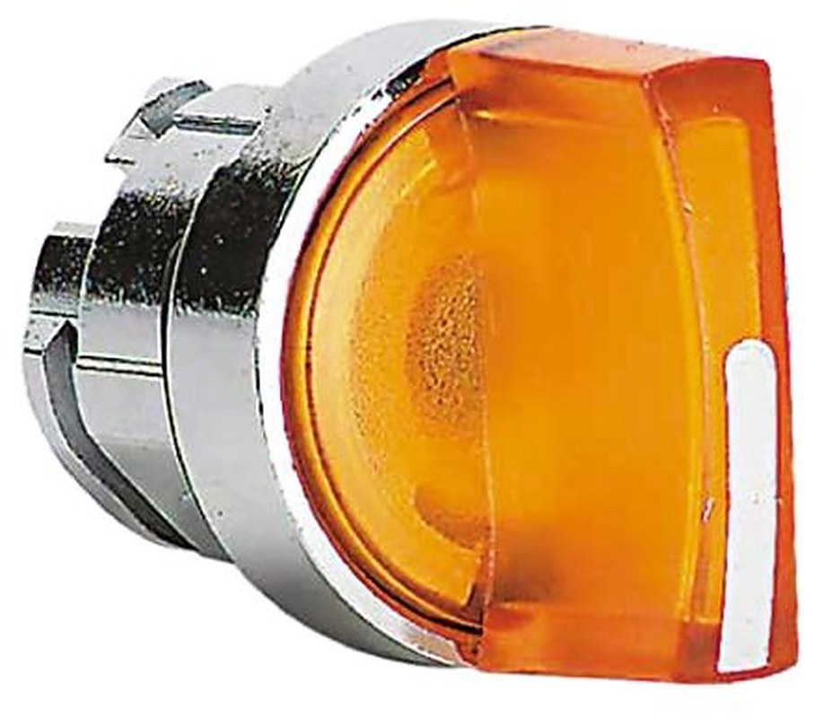 Schneider Electric Harmony Series 3 Position Illuminated Selector Switch Head, 22 mm Cutout, Orange Handle, IP69, IP66,
