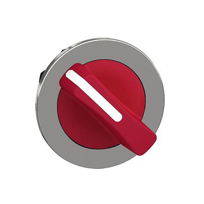 Schneider Electric ZB4 Series 2 Position Selector Switch Head, 30 mm Cutout, Red Handle, IP69, IP67, IP66