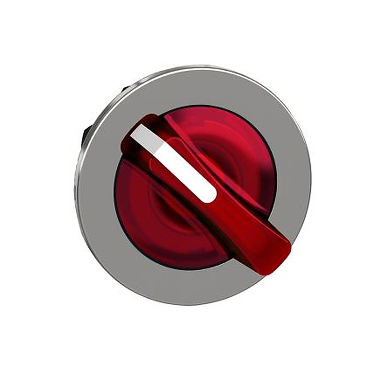 Schneider Electric ZB4 Series 2 Position Illuminated Selector Switch Head, 30 mm Cutout, Red Handle, IP66, IP67, IP69