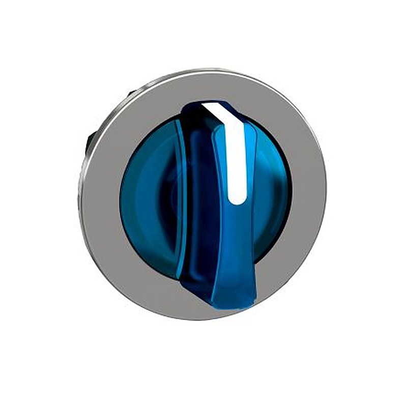 Schneider Electric ZB4 Series 3 Position Illuminated Selector Switch Head, 30 mm Cutout, Blue Handle, IP69, IP66, IP67