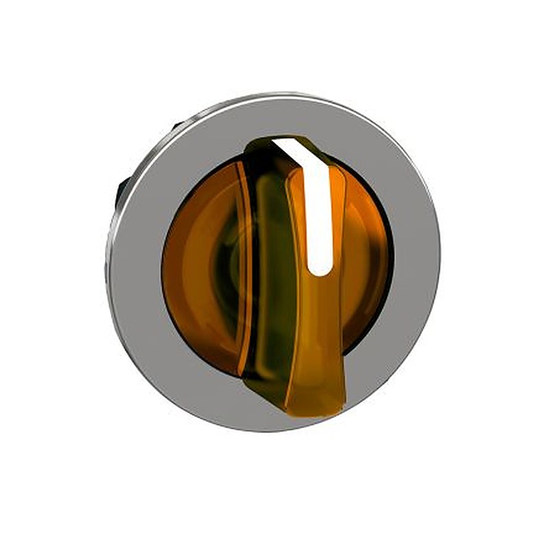 Schneider Electric ZB4 Series 3 Position Illuminated Selector Switch Head, 30 mm Cutout, Orange Handle, IP67, IP69, IP66