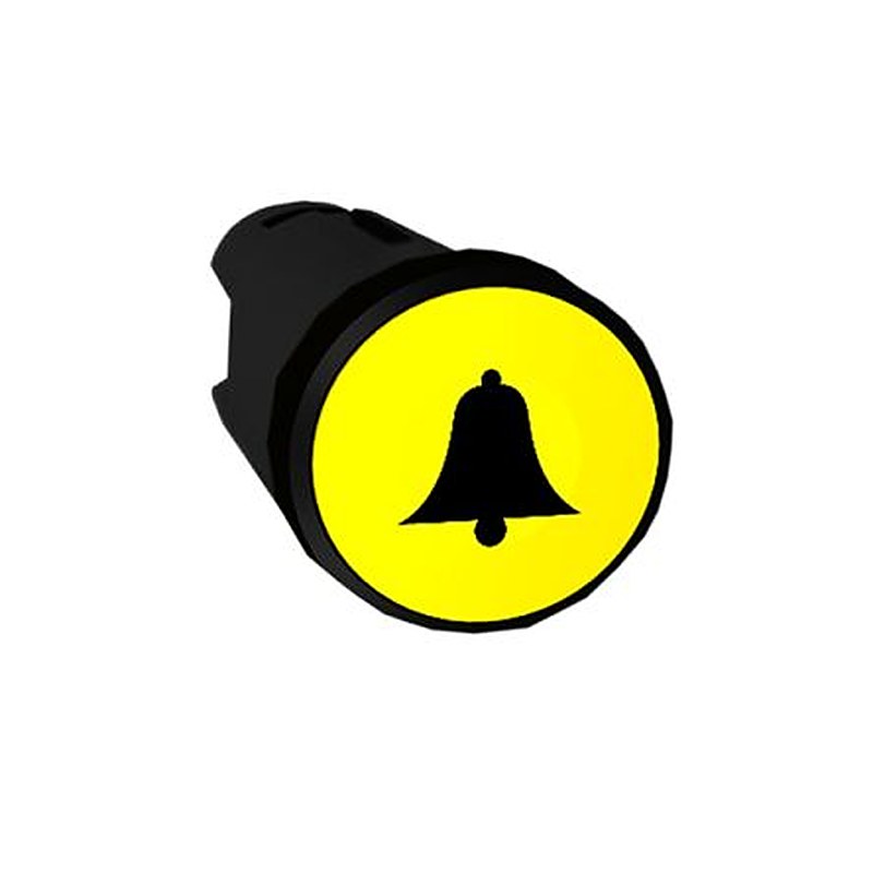 Schneider Electric Harmony XALF Series Yellow Spring Return Push Button Head, 22 mm Cutout, IP67, IP69, IP69K, IP66