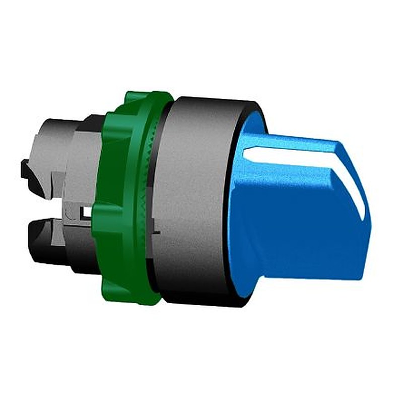 Schneider Electric Harmony Series 2 Position Selector Switch Head, 22 mm Cutout, Blue Handle, IP69K, IP67, IP69