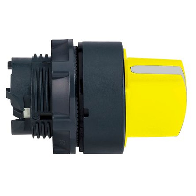 Schneider Electric XB5 Series 3 Position Selector Switch Head, 22 mm Cutout, Yellow Handle, IP67, IP69, IP69K