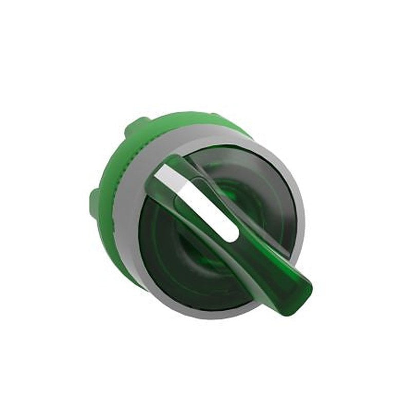 Schneider Electric Harmony Series 2 Position Illuminated Selector Switch Head, 22 mm Cutout, Green, Green Handle, IP66,