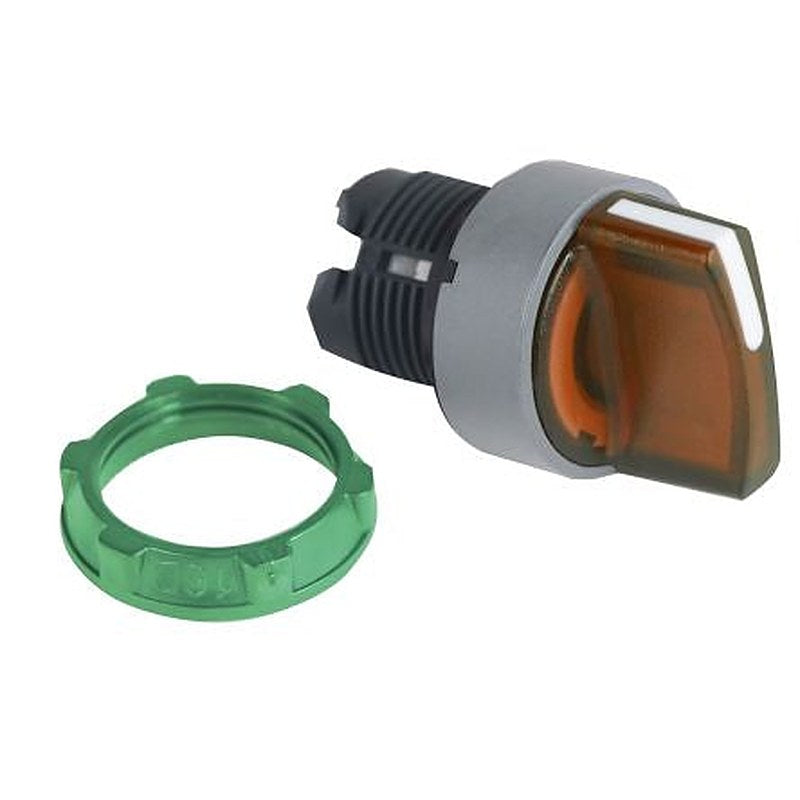 Schneider Electric Harmony Series 2 Position Illuminated Selector Switch Head, 22 mm Cutout, Orange Handle, IP66, IP67