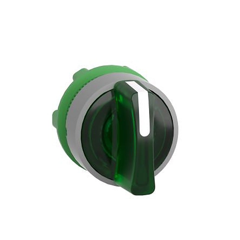 Schneider Electric Harmony Series 3 Position Illuminated Selector Switch Head, 22 mm Cutout, Green Handle, IP66, IP67