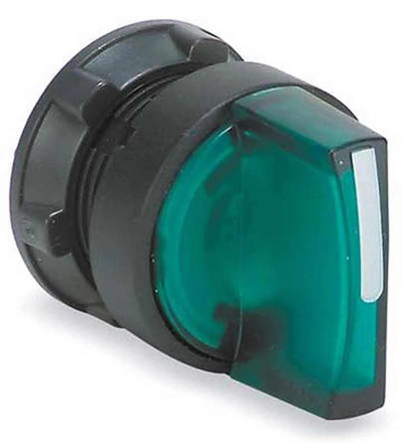 Schneider Electric Harmony Series 3 Position Illuminated Selector Switch Head, 22 mm Cutout, Green Handle, IP65