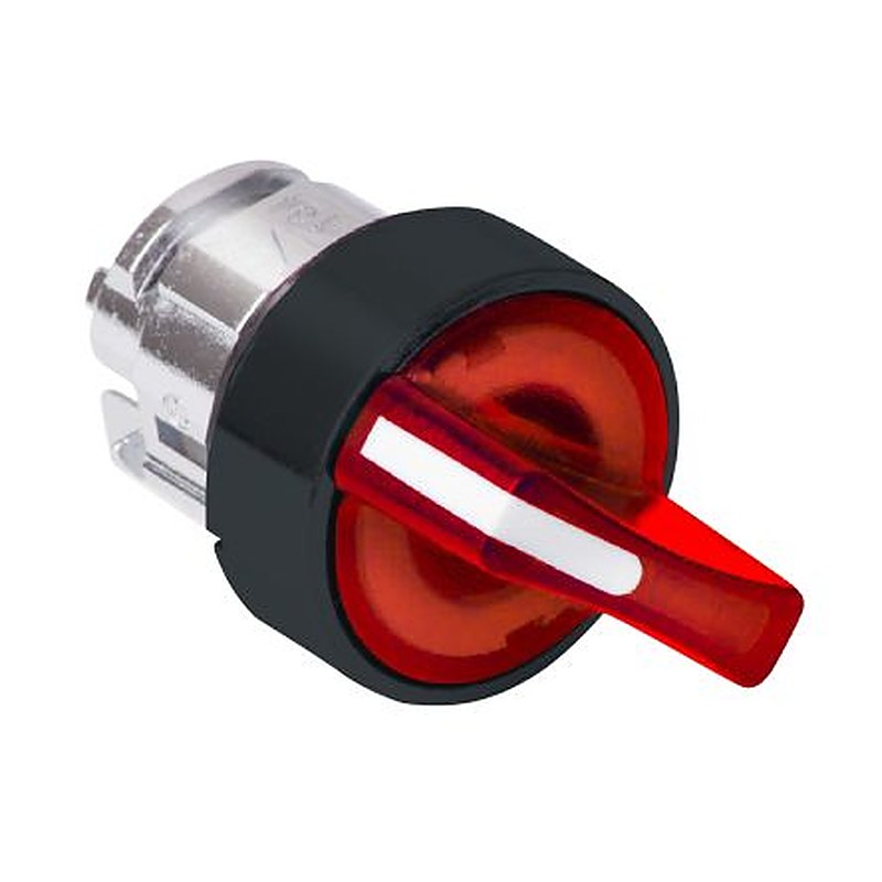 Schneider Electric Harmony Series 3 Position Illuminated Selector Switch Head, 22 mm Cutout, Red Handle, IP69K, IP67,