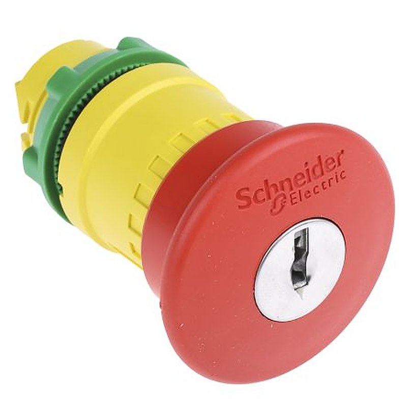 Schneider Electric Harmony Series Key Release Emergency Stop Push Button, Panel, 22 mm Cutout, IP66, IP67, IP69K