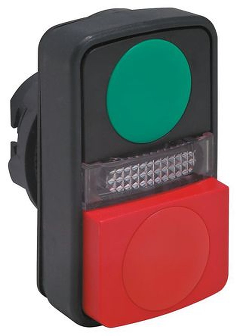 Schneider Electric Harmony Series Red, Green Momentary Push Button Head, 22 mm Cutout, IP66, IP69K