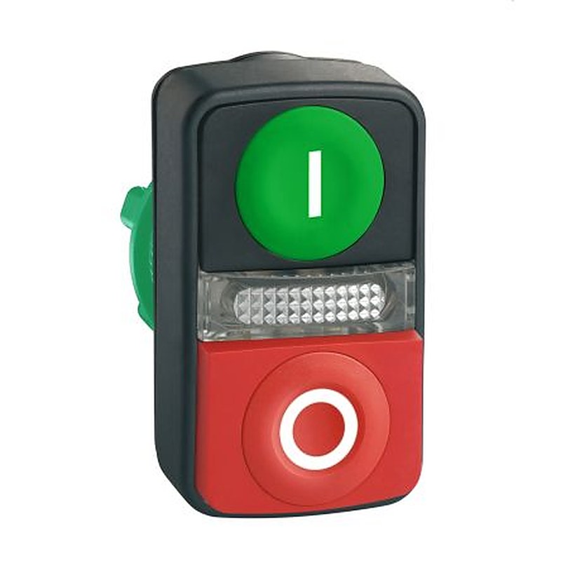 Schneider Electric Harmony XB5 Series Green, Red Momentary Push Button Head, 22 mm Cutout, IP66, IP69K