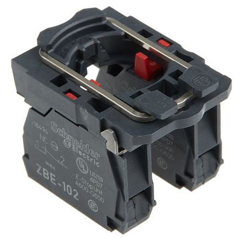 Schneider Electric Harmony Series Contact Block, 600V, White, Green, Black Light, 2 NC