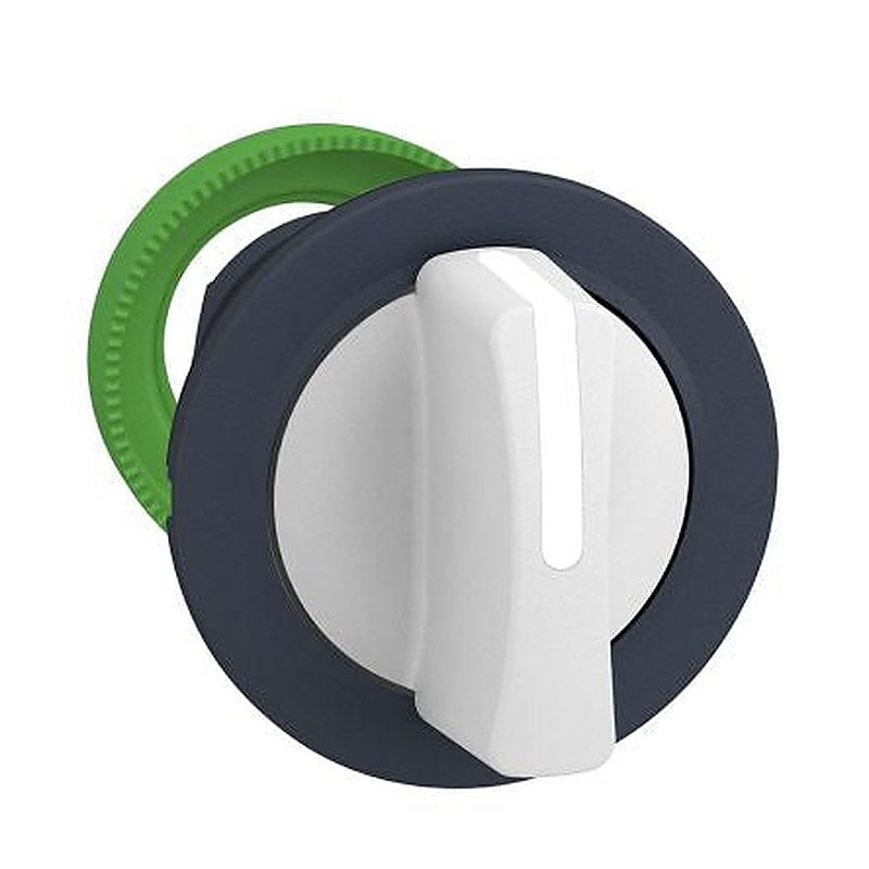 Schneider Electric Harmony XB5 Series 2 Position Selector Switch Head, 30 mm Cutout, White Handle, IP67, IP66, IP69K