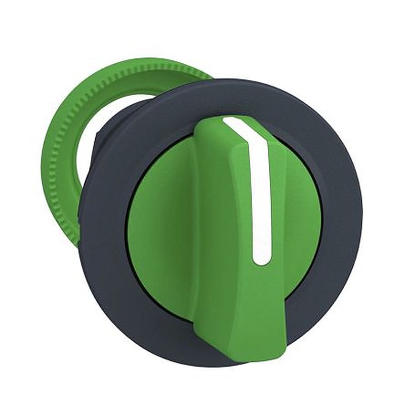 Schneider Electric Harmony XB5 Series 3 Position Selector Switch Head, 30 mm Cutout, Green Handle, IP66, IP67, IP69K