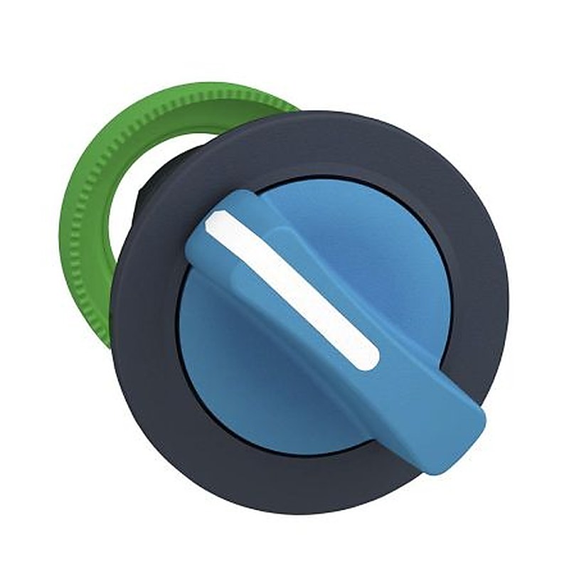 Schneider Electric Harmony XB5 Series 3 Position Selector Switch Head, 30 mm Cutout, Blue Handle, IP66, IP69K, IP67