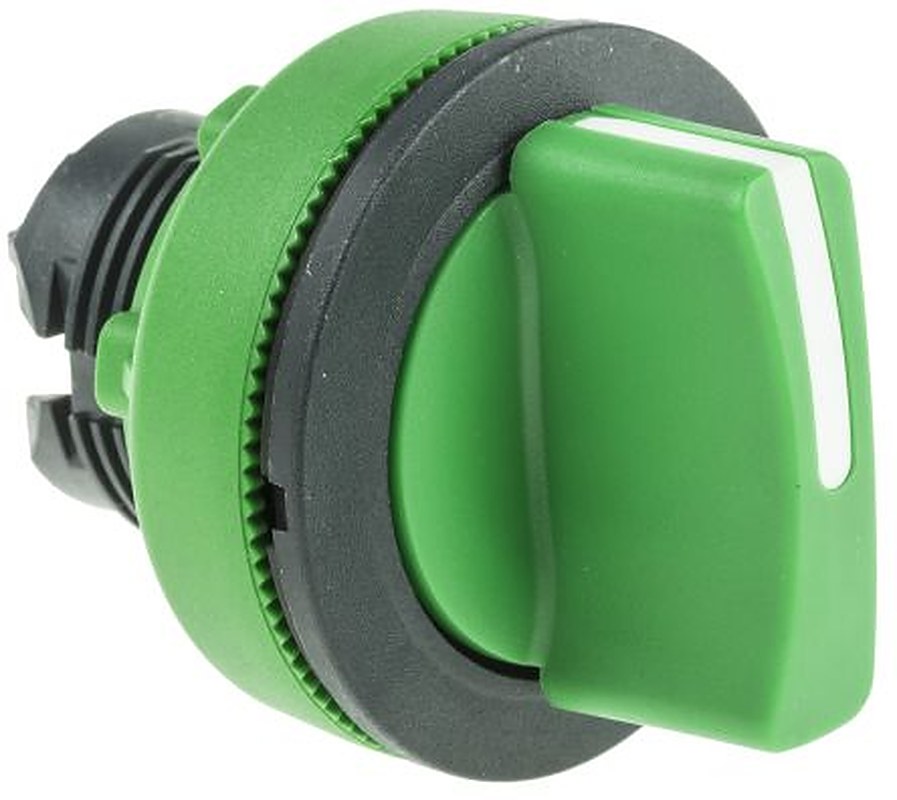 Schneider Electric Harmony XB5 Series 3 Position Selector Switch Head, 30 mm Cutout, Green Handle, IP69K, IP66, IP67