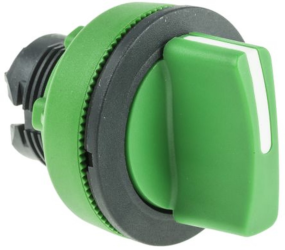 Schneider Electric Harmony XB5 Series 3 Position Selector Switch Head, 30 mm Cutout, Green Handle, IP66, IP67, IP69K