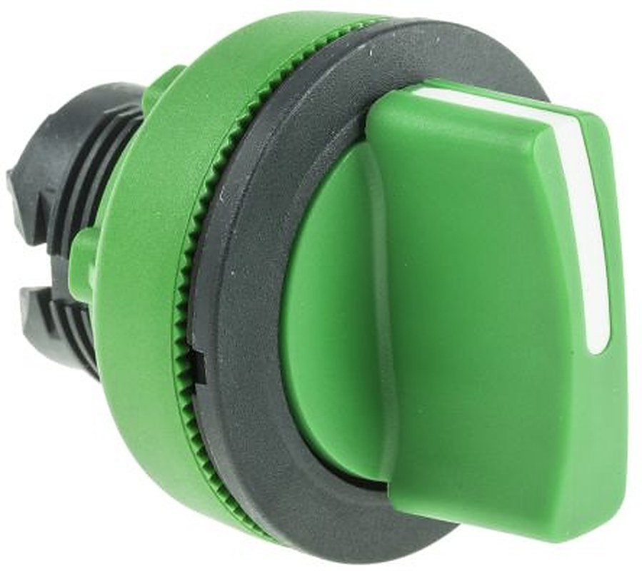 Schneider Electric Harmony XB5 Series 3 Position Selector Switch Head, 30 mm Cutout, Green Handle, IP67, IP69K, IP66